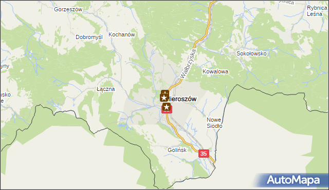 mapa Mieroszów, Mieroszów na mapie Targeo