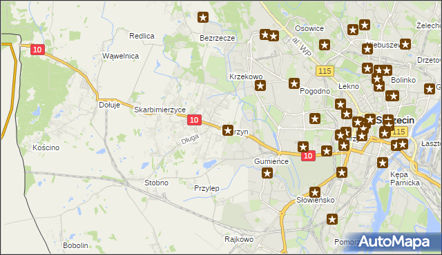 mapa Mierzyn gmina Dobra (Szczecińska), Mierzyn gmina Dobra (Szczecińska) na mapie Targeo