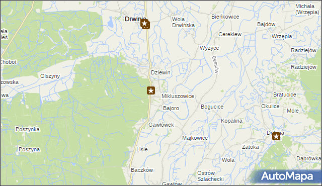 mapa Mikluszowice, Mikluszowice na mapie Targeo