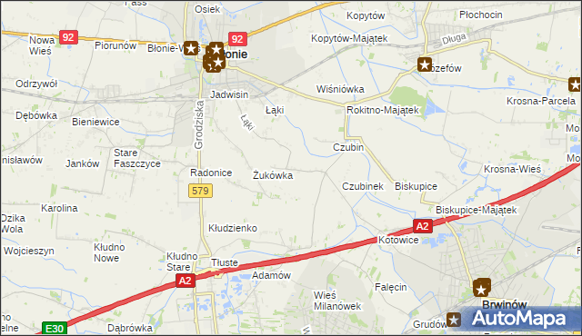 mapa Milęcin, Milęcin na mapie Targeo