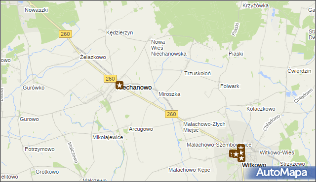 mapa Miroszka, Miroszka na mapie Targeo