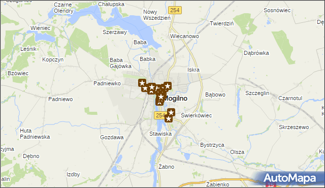 mapa Mogilno, Mogilno na mapie Targeo