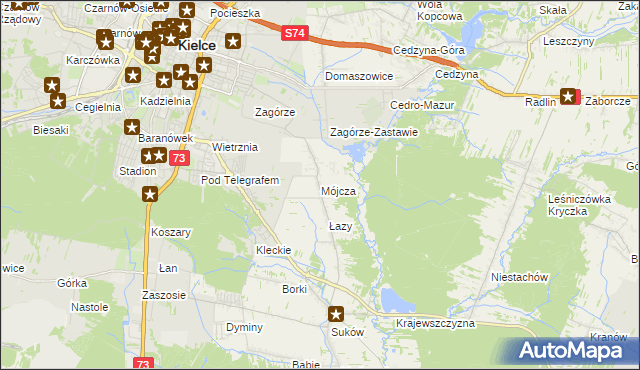 mapa Mójcza, Mójcza na mapie Targeo