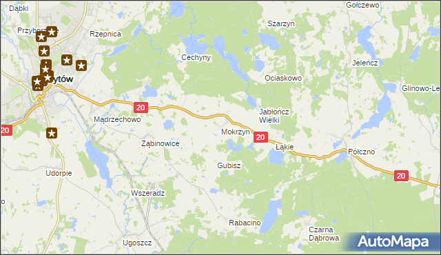 mapa Mokrzyn, Mokrzyn na mapie Targeo