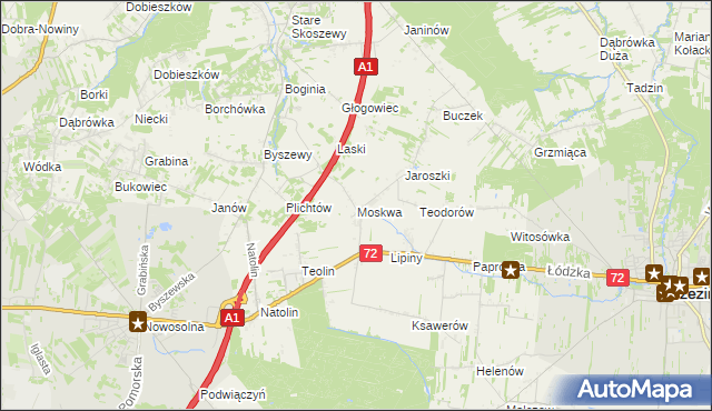 mapa Moskwa gmina Nowosolna, Moskwa gmina Nowosolna na mapie Targeo