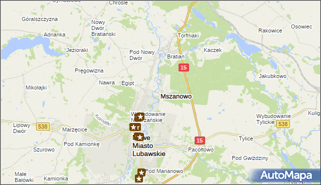 mapa Mszanowo, Mszanowo na mapie Targeo