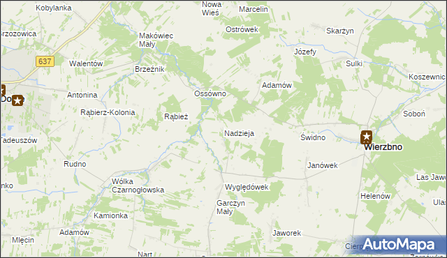 mapa Nadzieja gmina Wierzbno, Nadzieja gmina Wierzbno na mapie Targeo