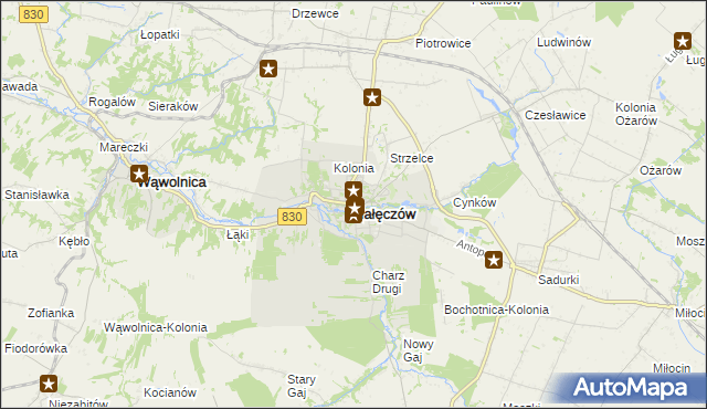 mapa Nałęczów powiat puławski, Nałęczów powiat puławski na mapie Targeo