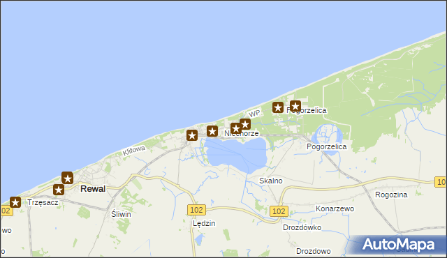 mapa Niechorze, Niechorze na mapie Targeo