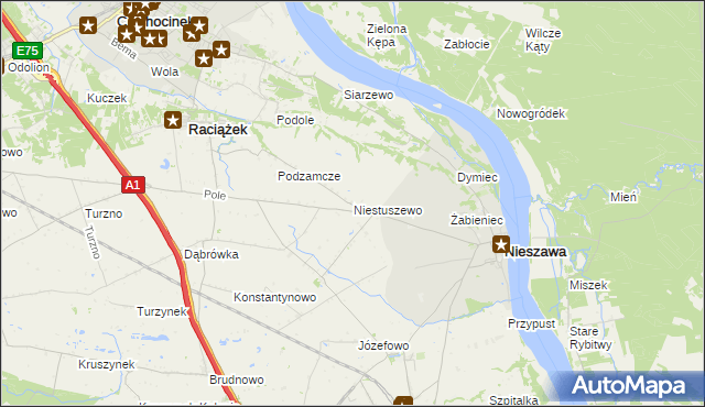 mapa Niestuszewo, Niestuszewo na mapie Targeo