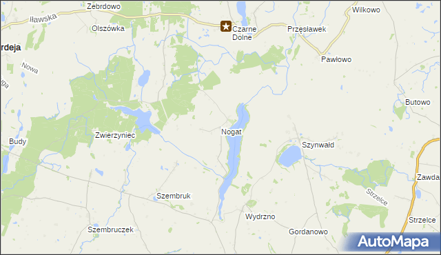 mapa Nogat gmina Łasin, Nogat gmina Łasin na mapie Targeo