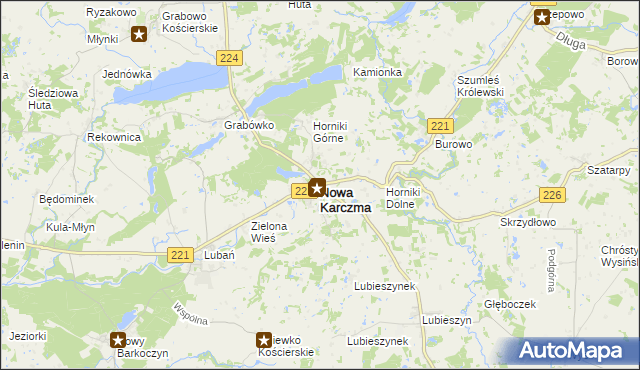 mapa Nowa Karczma powiat kościerski, Nowa Karczma powiat kościerski na mapie Targeo