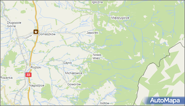 mapa Nowa Wieś gmina Międzylesie, Nowa Wieś gmina Międzylesie na mapie Targeo