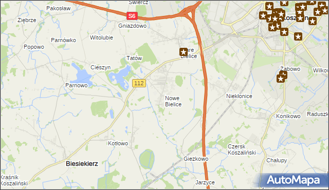 mapa Nowe Bielice, Nowe Bielice na mapie Targeo