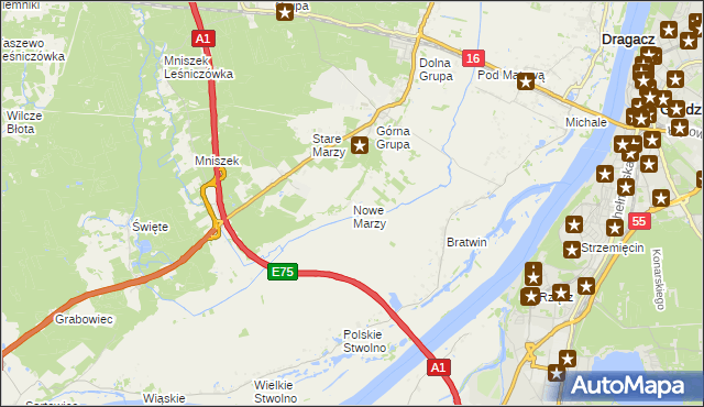 mapa Nowe Marzy, Nowe Marzy na mapie Targeo