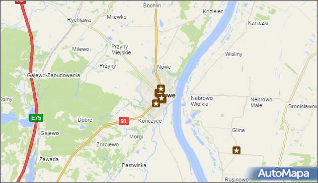 mapa Nowe powiat świecki, Nowe powiat świecki na mapie Targeo