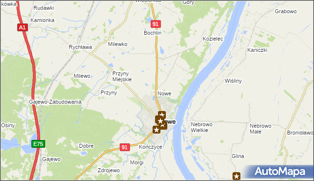 mapa Nowe powiat świecki, Nowe powiat świecki na mapie Targeo