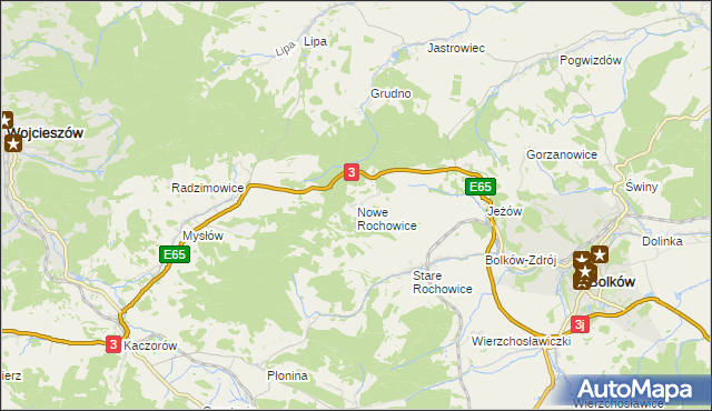 mapa Nowe Rochowice, Nowe Rochowice na mapie Targeo