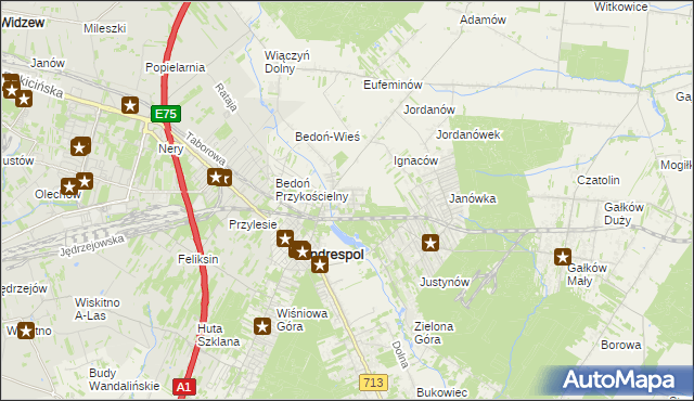 mapa Nowy Bedoń, Nowy Bedoń na mapie Targeo