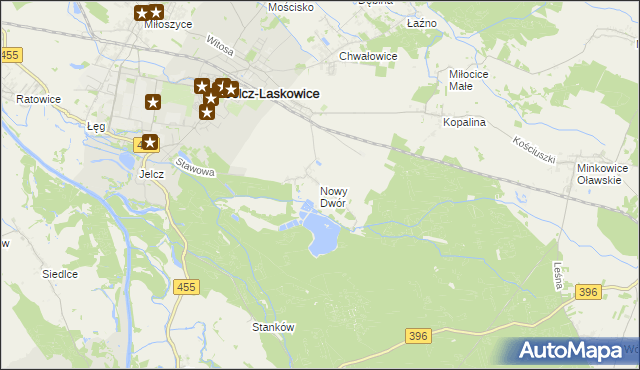 mapa Nowy Dwór gmina Jelcz-Laskowice, Nowy Dwór gmina Jelcz-Laskowice na mapie Targeo