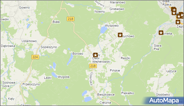 mapa Nowy Dwór Wejherowski, Nowy Dwór Wejherowski na mapie Targeo