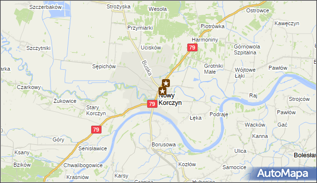 mapa Nowy Korczyn, Nowy Korczyn na mapie Targeo