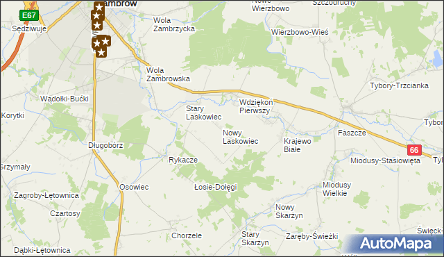 mapa Nowy Laskowiec, Nowy Laskowiec na mapie Targeo