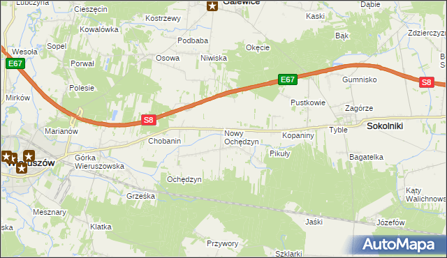 mapa Nowy Ochędzyn, Nowy Ochędzyn na mapie Targeo