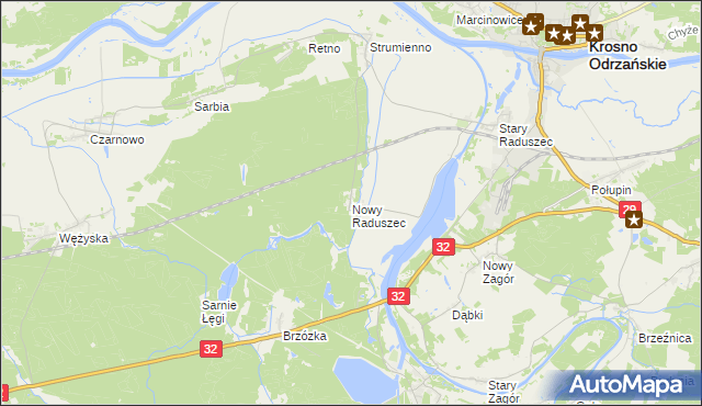 mapa Nowy Raduszec, Nowy Raduszec na mapie Targeo