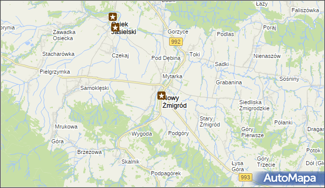 mapa Nowy Żmigród, Nowy Żmigród na mapie Targeo