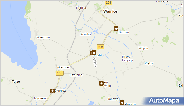 mapa Obryta, Obryta na mapie Targeo