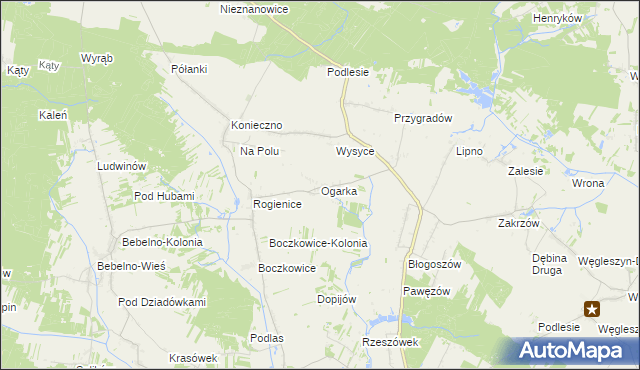 mapa Ogarka, Ogarka na mapie Targeo