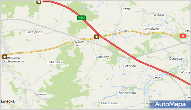 mapa Okmiany, Okmiany na mapie Targeo