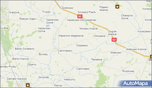 mapa Olszewka gmina Sońsk, Olszewka gmina Sońsk na mapie Targeo