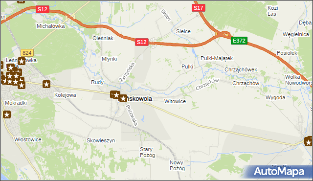 mapa Opoka gmina Końskowola, Opoka gmina Końskowola na mapie Targeo