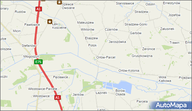 mapa Orłów-Parcel, Orłów-Parcel na mapie Targeo
