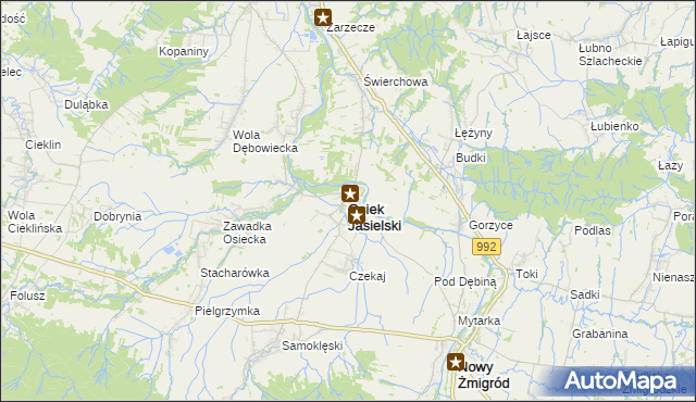 mapa Osiek Jasielski, Osiek Jasielski na mapie Targeo