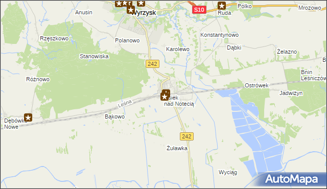 mapa Osiek nad Notecią, Osiek nad Notecią na mapie Targeo