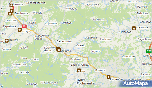 mapa Osielec, Osielec na mapie Targeo