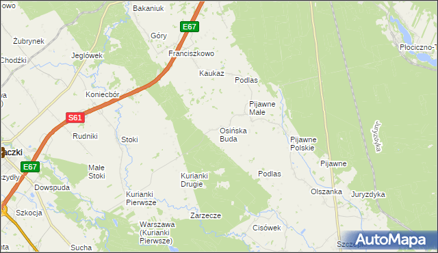 mapa Osińska Buda, Osińska Buda na mapie Targeo