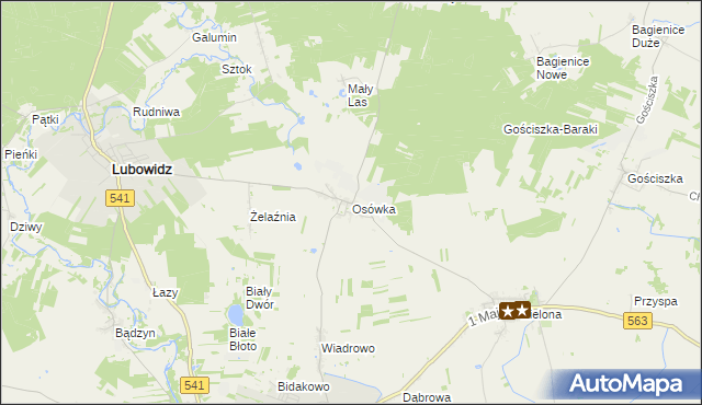 mapa Osówka gmina Lubowidz, Osówka gmina Lubowidz na mapie Targeo