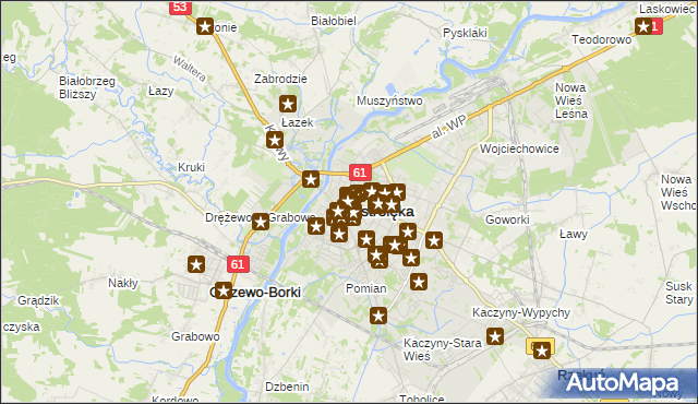 mapa Ostrołęka, Ostrołęka na mapie Targeo