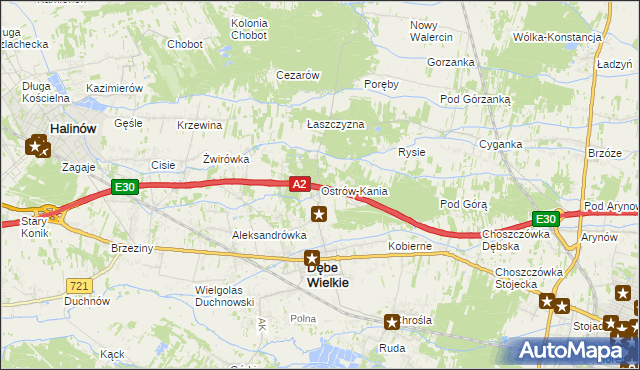 mapa Ostrów-Kania, Ostrów-Kania na mapie Targeo