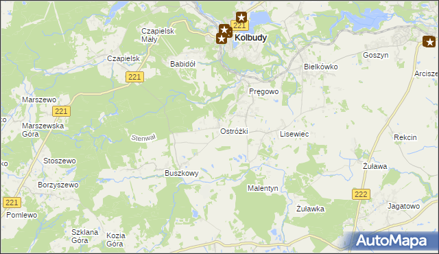 mapa Ostróżki, Ostróżki na mapie Targeo