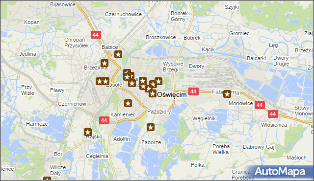 mapa Oświęcimia, Oświęcim na mapie Targeo