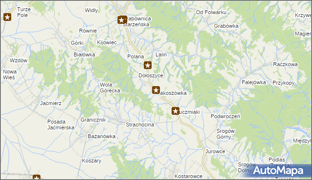 mapa Pakoszówka, Pakoszówka na mapie Targeo