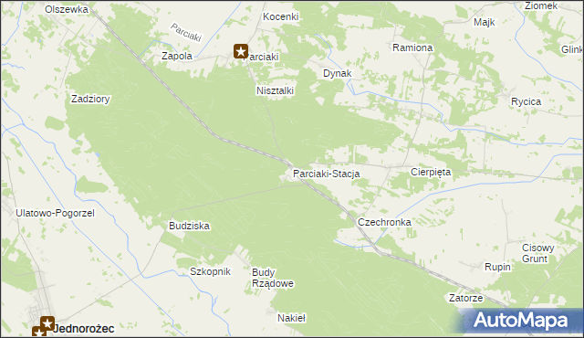 mapa Parciaki-Stacja, Parciaki-Stacja na mapie Targeo