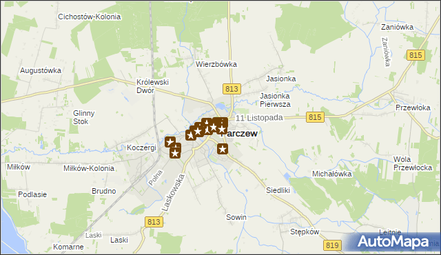 mapa Parczew, Parczew na mapie Targeo