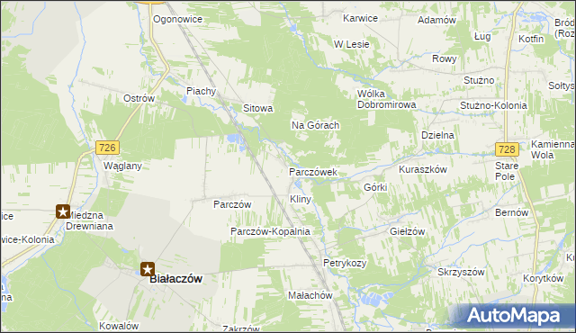 mapa Parczówek, Parczówek na mapie Targeo