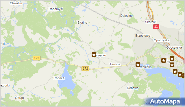 mapa Parsęcko, Parsęcko na mapie Targeo